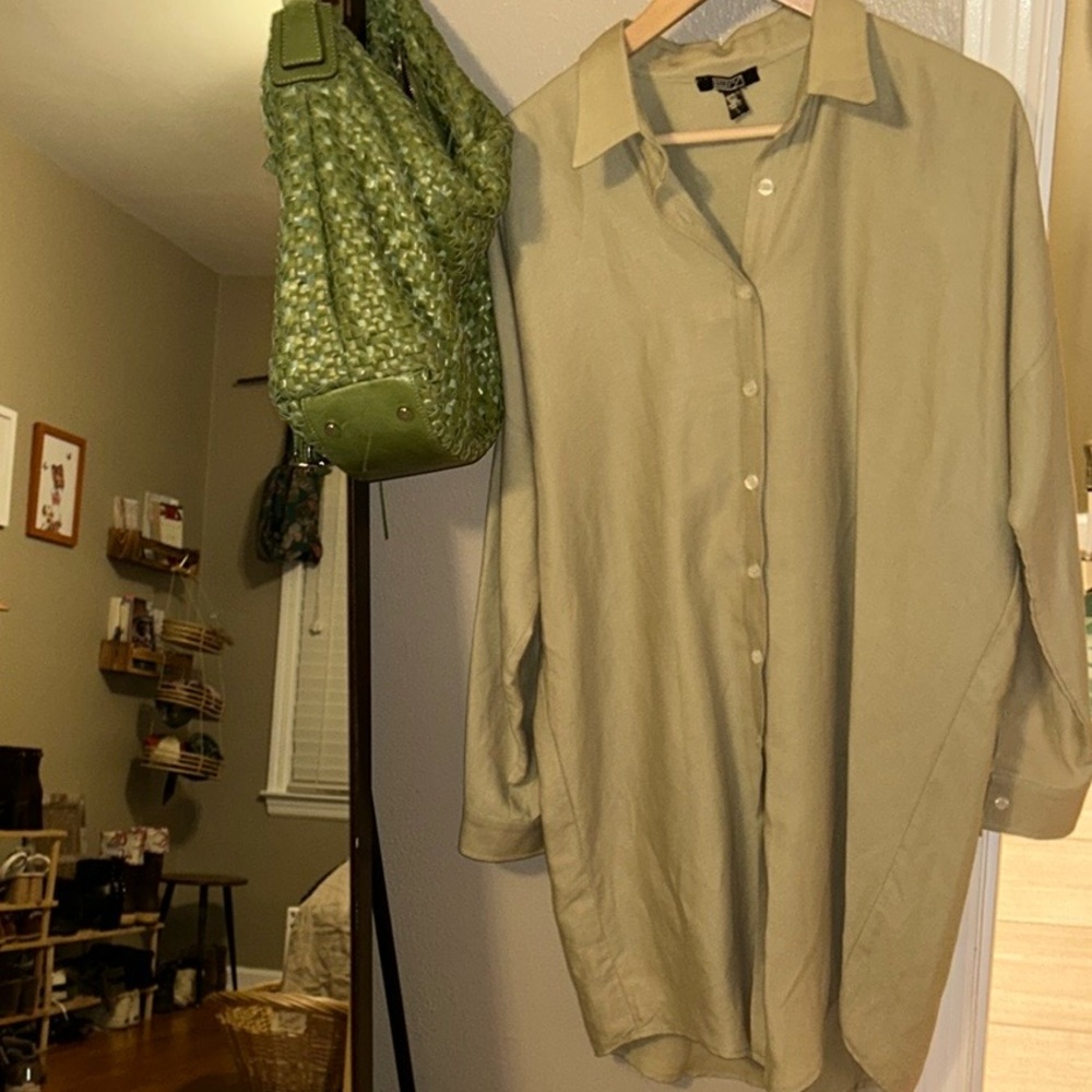NATALIE BUSBY linen dress swim cover